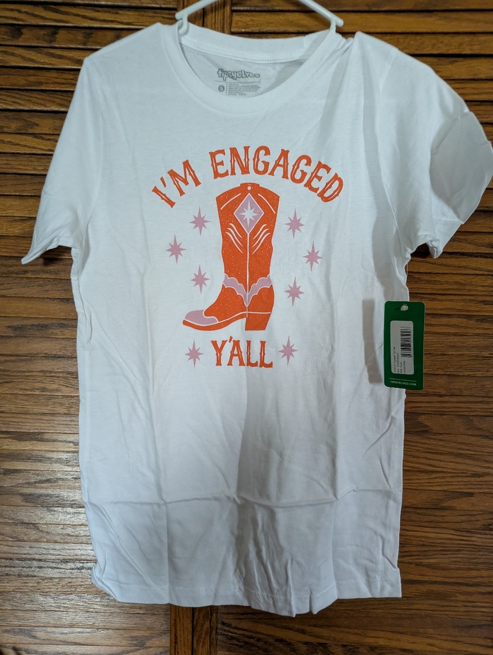 Tipsy Elves NWT I'm Engaged Y'all Tee - White Size Small & XL